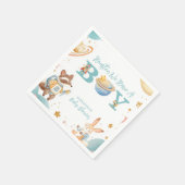 ヒューストン我々は男の子の宇宙を持っている スタンダードカクテルナプキン (角)