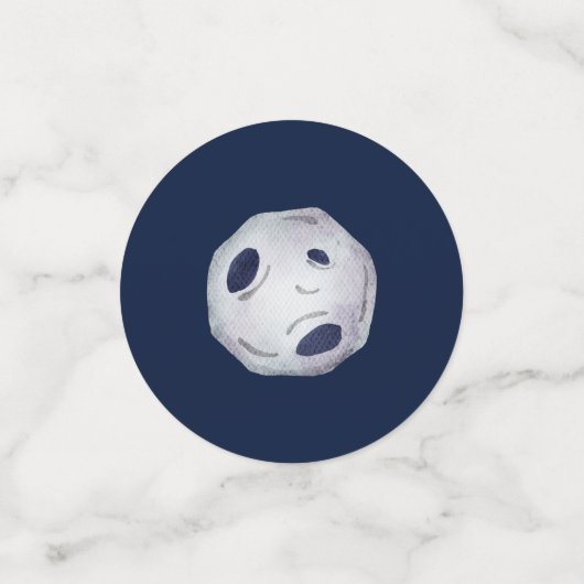 ヒューストン我々は男の子の宇宙銀河系ベビーシャワーを持っている コンフェッティ (スモール正面)