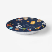 ヒューストン我々は男の子の宇宙銀河系ベビーシャワーを持っている ペーパーボウル (傾斜あり)