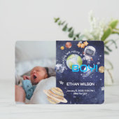 ヒューストン男の子の生まれたばかりの誕生発表 招待状 (スタンド正面)