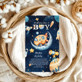 ヒューストン私たちはベビーのための少年の宇宙の本を持っている エンクロージャーカード