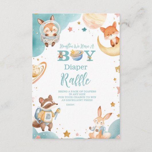 ヒューストン私たちはボーイアウタースペースディッパーのラッフルを持っている エンクロージャーカード (正面)