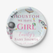 ヒューストン私たちは女の子のシャワー宇宙宇宙飛行士がいる ペーパープレート (正面)