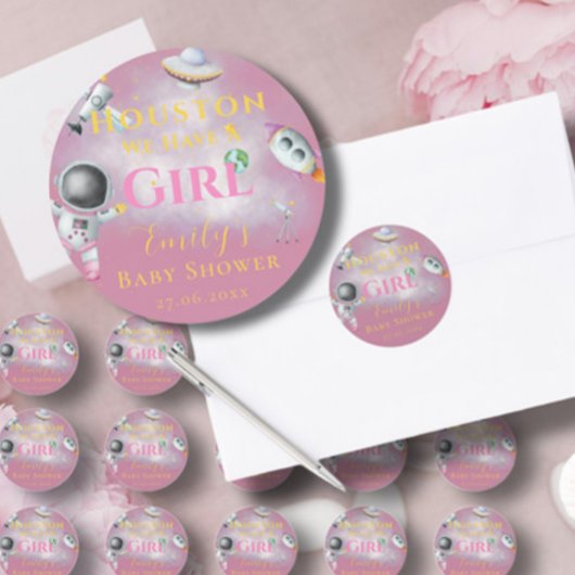 ヒューストン私たちは女の子のシャワー宇宙宇宙飛行士がいる ラウンドシール