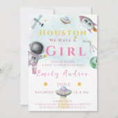 ヒューストン私たちは女の子のシャワー宇宙宇宙飛行士がいる 招待状 (正面)