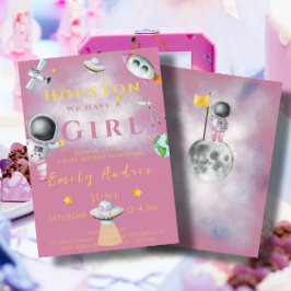 ヒューストン私たちは女の子のシャワー宇宙宇宙飛行士がいる 招待状