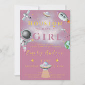 ヒューストン私たちは女の子のシャワー宇宙宇宙飛行士がいる 招待状 (正面)