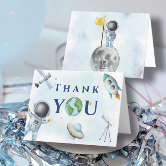 ヒューストン私たちは男の子のシャワー宇宙宇宙飛行士を持っている サンキューカード