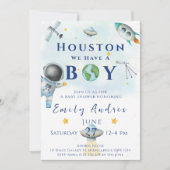 ヒューストン私たちは男の子のシャワー宇宙宇宙飛行士を持っている 招待状 (正面)