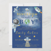 ヒューストン私たちは男の子のシャワー宇宙宇宙飛行士を持っている 招待状 (正面)