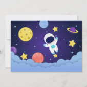 ヒューストン私たちは男の子の宇宙の赤ちゃんシャワーを持っている 招待状 (裏面)