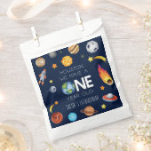 ヒューストン私たちは1歳の1歳の誕生日パーティーを持っている フェイバーバッグ (クリップ留めされた状態)