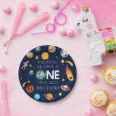ヒューストン私たちは1歳の1歳の誕生日パーティーを持っている ペーパープレート (パーティー)