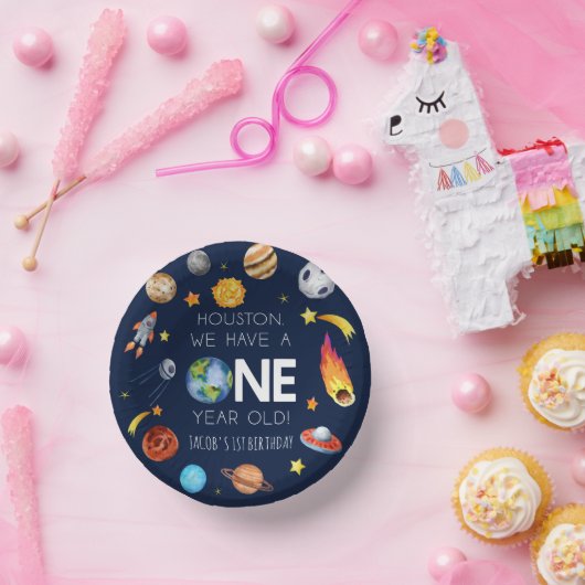 ヒューストン私たちは1歳の1歳の誕生日パーティーを持っている ペーパーボウル (パーティー)