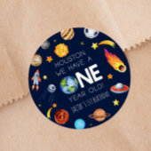 ヒューストン私たちは1歳の1歳の誕生日パーティーを持っている ラウンドシール