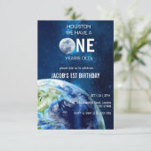 ヒューストン私たちは1歳の1歳の誕生日パーティーを持っている 招待状 (スタンド正面)