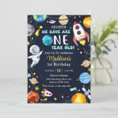 ヒューストン私たちは1歳の1歳の誕生日パーティーを持っている 招待状 (スタンド正面)