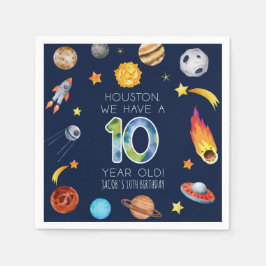 ヒューストン私たちは10歳の10歳の誕生日パーティー スタンダードカクテルナプキン