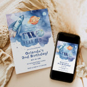 ヒューストン私たちは2歳の男の子の誕生日を持っている 招待状