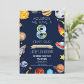 ヒューストン私たちは8歳の8歳の誕生日パーティーを持っています 招待状 (スタンド正面)
