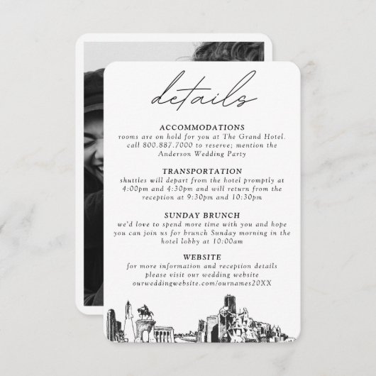 ヒューストン結婚の詳細エンクロージャカード エンクロージャーカード (正面/裏面)