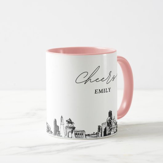 ヒューストン結婚ズパーソナライズされたコーヒーマグ マグカップ (正面右)