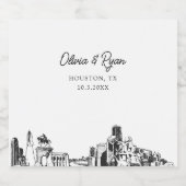 ヒューストン結婚テキサス州シャンパーニュのレーベル スパークリングワインラベル (シングルラベル)