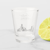 ヒューストン結婚式の引き出物パーソナライズされた応援 ショットグラス (裏面)