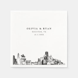 ヒューストン結婚紙カクテルナプキン スタンダードカクテルナプキン