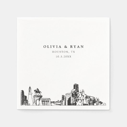 ヒューストン結婚紙カクテルナプキン スタンダードカクテルナプキン (正面)