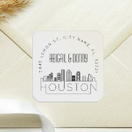 ヒューストン行き先結婚式 スクエアシール
