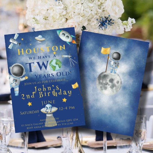 ヒューストン2歳の宇宙宇宙飛行士 招待状