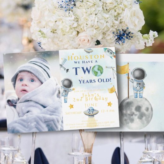 ヒューストン2歳の宇宙宇宙飛行士 招待状