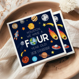 ヒューストン4歳4歳の誕生日パーティー スタンダードカクテルナプキン