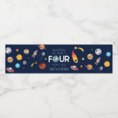 ヒューストン4歳4歳の誕生日パーティー ペットボトルラベル (シングルラベル)