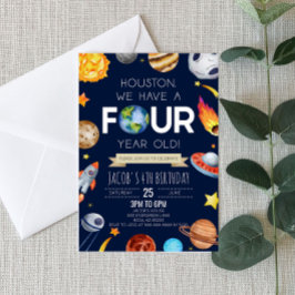 ヒューストン4歳4歳の誕生日パーティー 招待状