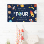 ヒューストン4歳4歳の誕生日パーティー 横断幕 (インサイチュ)