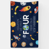 ヒューストン4歳4歳の誕生日パーティー 横断幕 (縦)