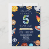 ヒューストン5歳の5歳の誕生日パーティー 招待状 (正面)