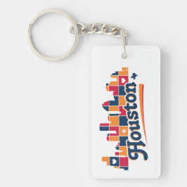 ヒューストン・スカイライン・パッチワークテキサス州 キーホルダー