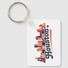 ヒューストン・スカイライン・パッチワークテキサス州 キーホルダー