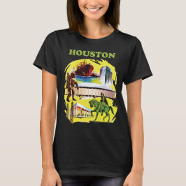 ヒューストン スペースシティ レトロ グリーン トラベル Tシャツ