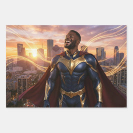 ヒューストン - スーパーヒーロー ラッピングペーパーシート