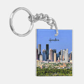 ヒューストン、テキサス州の風光明媚な街並み写真 キーホルダー (正面左)