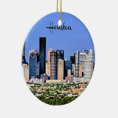 ヒューストン、テキサス州の風光明媚な街並み写真 セラミックオーナメント (右)