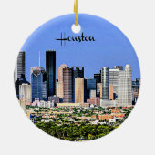 ヒューストン、テキサス州の風光明媚な街並み写真 セラミックオーナメント (裏面)