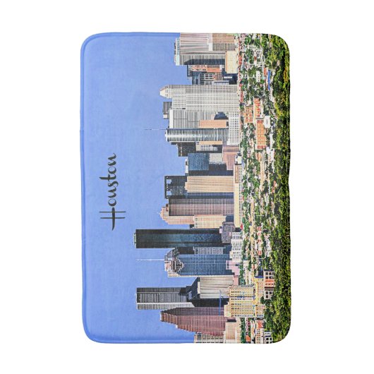 ヒューストン、テキサス州の風光明媚な街並み写真 バスマット (正面縦)