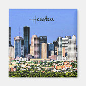 ヒューストン、テキサス州の風光明媚な街並み写真 マグネット (正面)