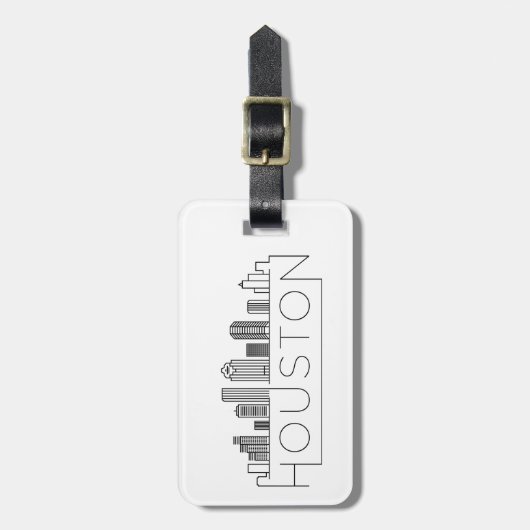 ヒューストン、テキサス州スカイラインラゲージタグ ラゲッジタグ (正面縦)
