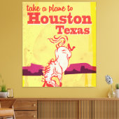 ヒューストン，テキサス州ヴィンテージ旅行ポスター キャンバスプリント (インサイチュ (リビング))